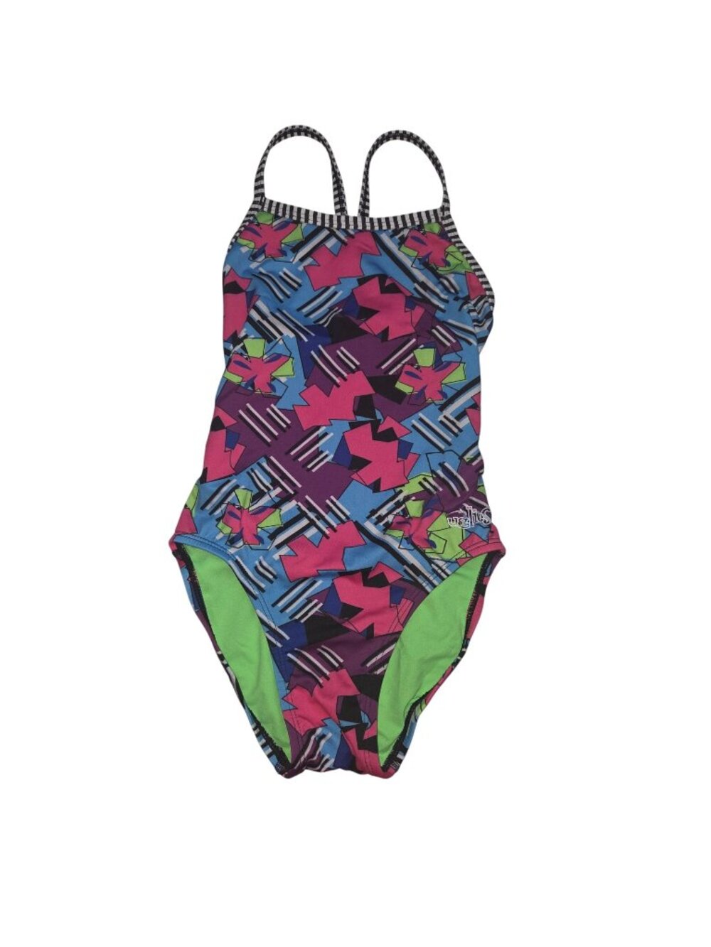 Dolfin Uglies Size 26 Striped  Binding Vibrant Geometric Pattern Swimsuit 4483